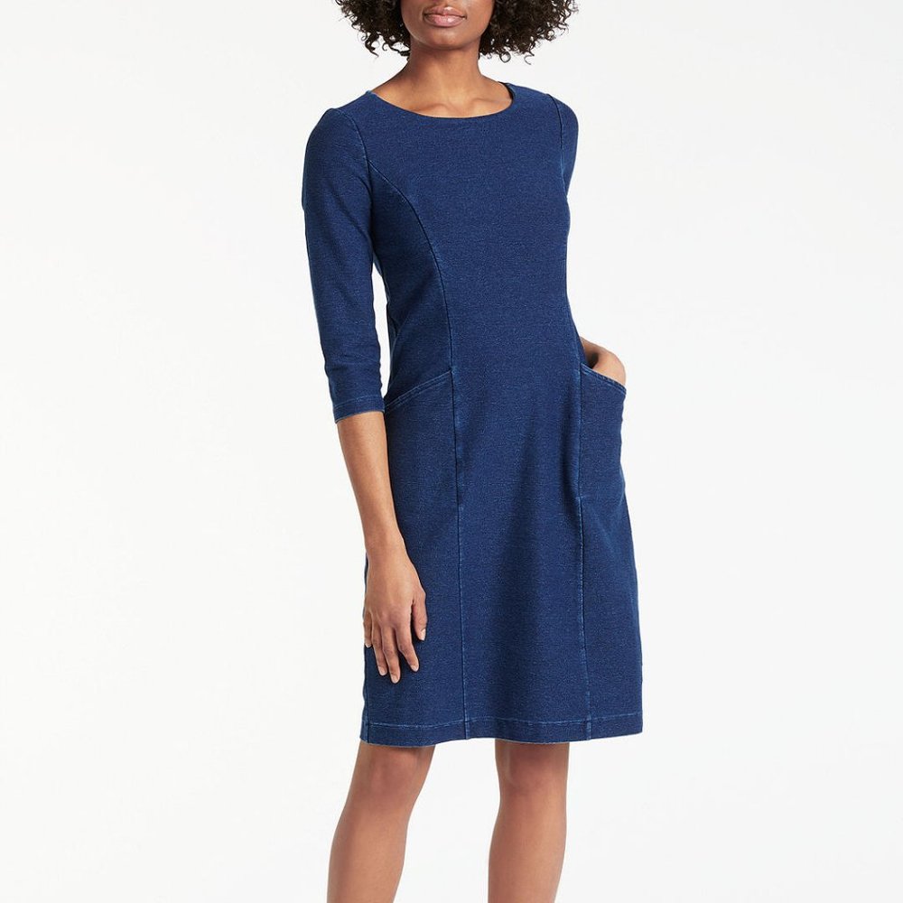 Boden Trinity Jersey Dress in Dark Denim - Sz 2P